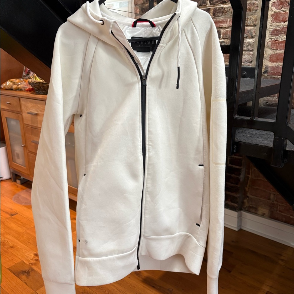 Jordan White Lightweight Zip-Up Hoodie Jacket
